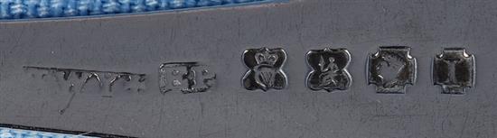 A set of six Irish silver bright cut engraved dessert spoons, Length: 7 ¼/181mm Total Weight: 7.3oz/208grms